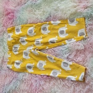 Carter's yellow gray white baby or Mama elephant cute pants modern print cute!